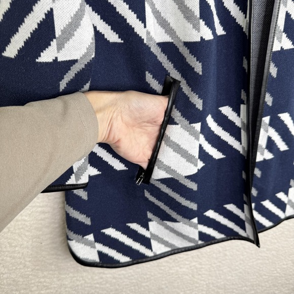 Charter Club Coatigan Womens Small Plaid Knit Mid-Length Open Jacket Pockets - Picture 8 of 12